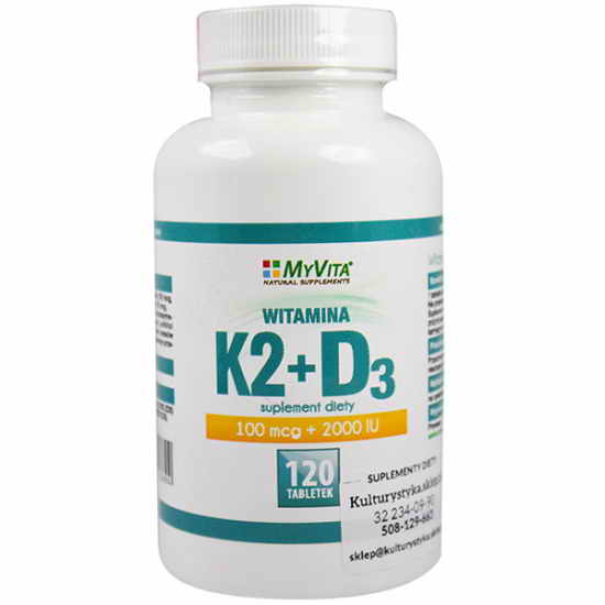 Myvita Vitamin K2 D3 120 Tablets Pivht Supplements